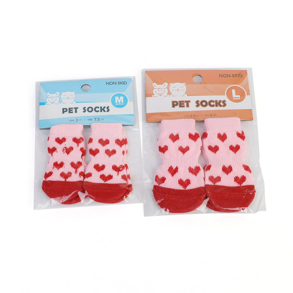Dog Protector Socks 4pcs Anti-Slip Winter Socks cute Slip Socks Cute Dog Cat Anti-Slip Knit Sock Winter Indoor socks Wear On Paw