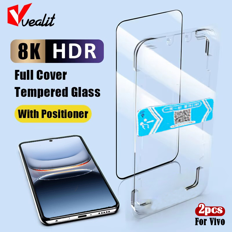 2pcs One-click Installation Full Cover Tempered Glass For VIVO iQOO 13 12 11s Z9 Turbo Plus Z9X Z8X Z7X Z6X Z5X Screen Protector