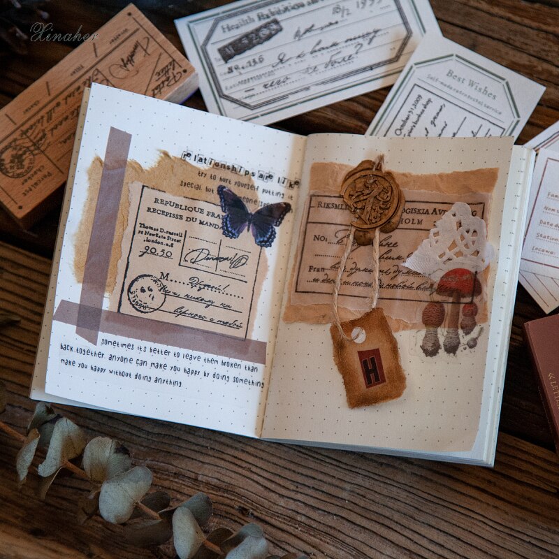 årgang personlig brev beste ønsker notater stempel diy tre gummistempler til scrapbooking skrivesaker scrapbooking standard stempel