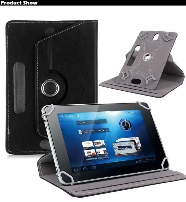 For Medion LifeTab S9714 10 inch/E10315 E10311 10.1 inch Universal Tablet PU Leather Cover Case 360 Degree Rotating Free Pen: Black