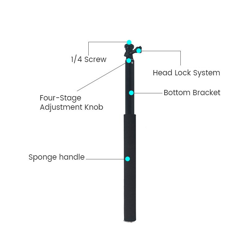 2M Aluminium Legierung Einbeinstativ Selfie Stock Für Insta360 eins X/X2 /DJI OSMO Aktion/Tasche/gopro Held 7 6 5 Sjcam Kamera Zubehör: Typ 1
