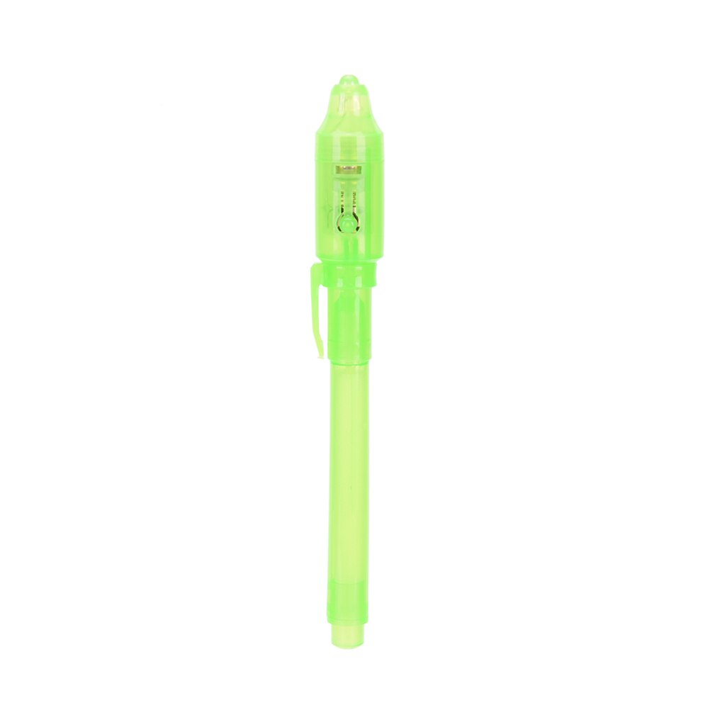 Bolígrafo de tinta Invisible para dibujo de escuela y oficina, conjunto de luz negra púrpura mágica UV 2 en 1, papelería creativa: green
