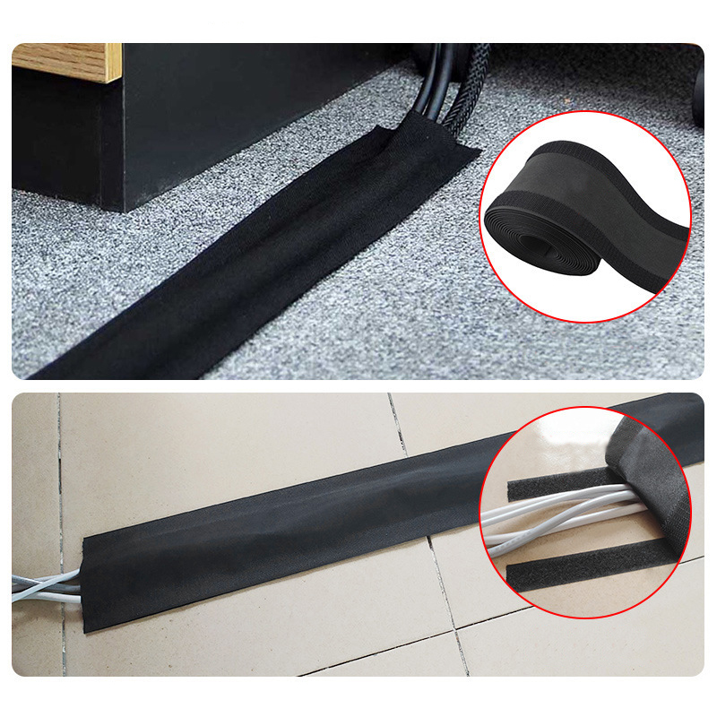 1 Meter Soft Adjustable Office Desk Wire Cable Cover Organizer Wire Protector For Floor/Carpet/Trunk/Desk Office Supplies