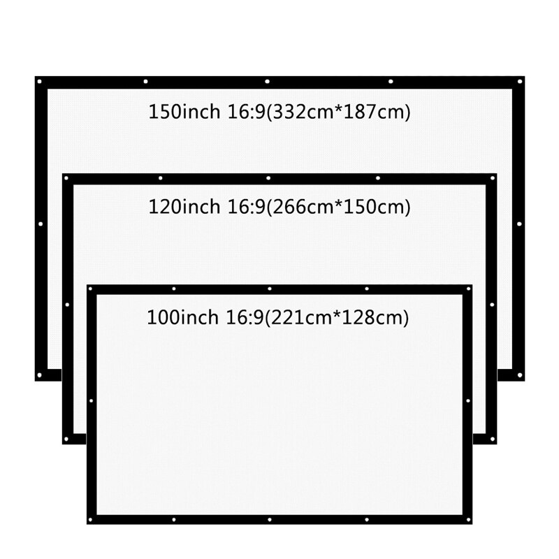 100 120 150 Inch 16:9 Projector Screen 3D HD Home Theater Wall Matt White YG620 Projection Screen Portable Anticrease Canva