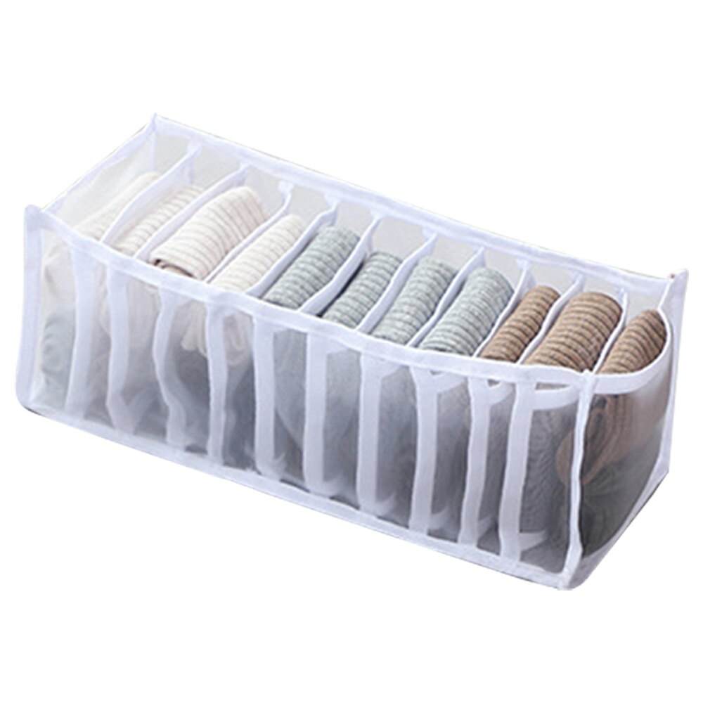 Underwear Bra Socks Panty Storage Boxes Cabinet Organizers Wardrobe Closet Home Organization Drawer Divider Dormitory Save Space: 1white--11 grid
