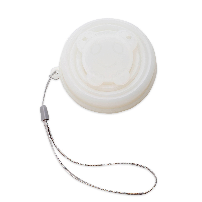 Draagbare Siliconen Cup Opvouwbare 200Ml Outdoor Telescopische Cup Kleine Cartoon Siliconen Vouwen Reizen Intrekbare Gorgelen Cup: Transparent White