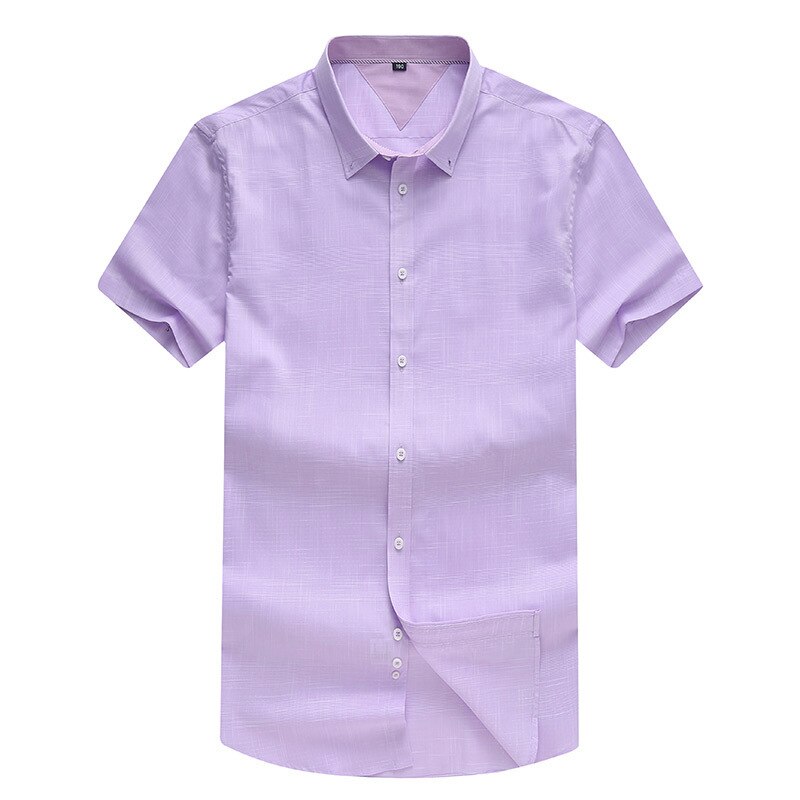 Plus Size 8XL Shirts Brand Mens 100% Katoenen Shirt Korte Mouw Camisa Masculina Herenkleding Toevallige Dunne Jurk shirts: 2 / 7XL