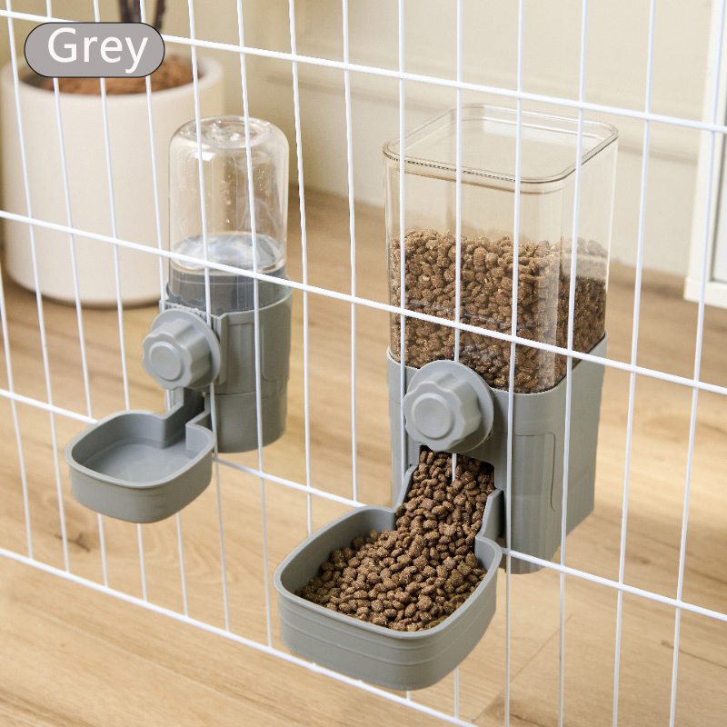 Bebedero automático para mascotas, cuenco con jaula colgante para perros y gatos, adecuado para cachorros pequeños, gatos, conejos, contenedor de comida, cuenco dispensador: verde