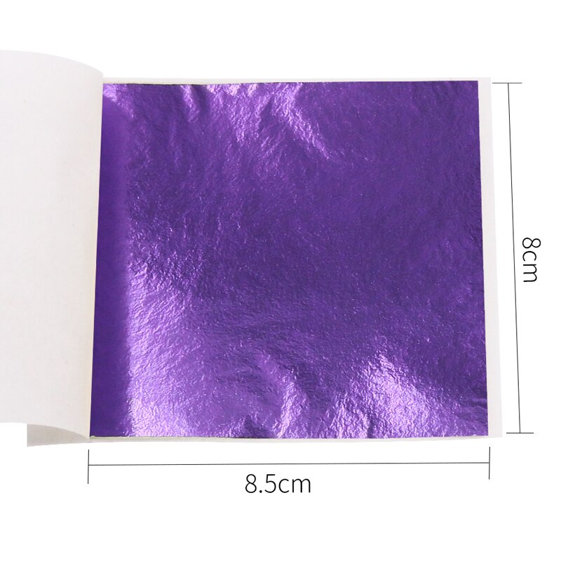 Imitation Gold Leaf Sheets ,Gilding Flakes ,Glitter Paper 100pcs ,for Home Decoration Wall Furniture Statue Crafts Nail 8x8.5cm: purple
