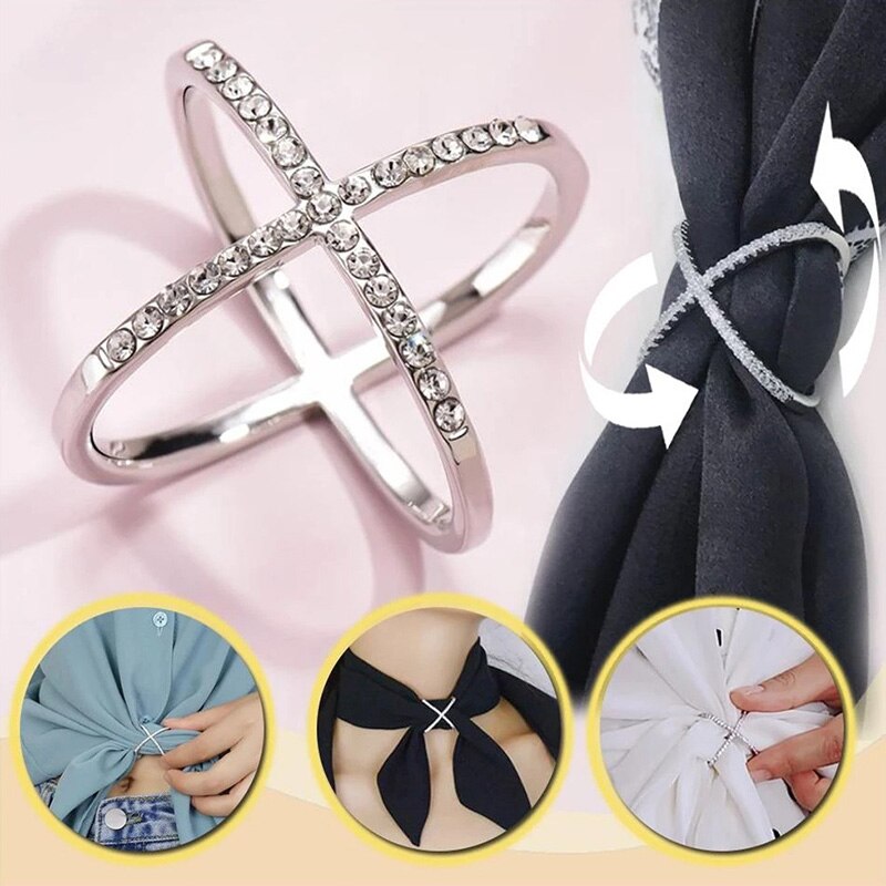 Anel de lenço fivelas multifuncional cachecol fivela anel galvanizar pinos para cachecóis j55