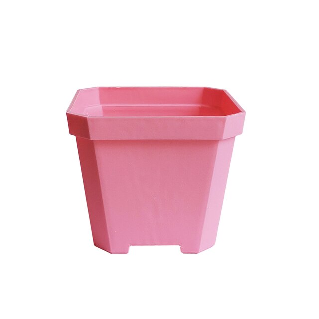 14 Pcs Plastic Dikker Vierkante Bloempotten Home Tuin Kantoor Vetplant Pot Snoep Kleur Kas Kwekerij Potten 10Cm * 10Cm: Roze