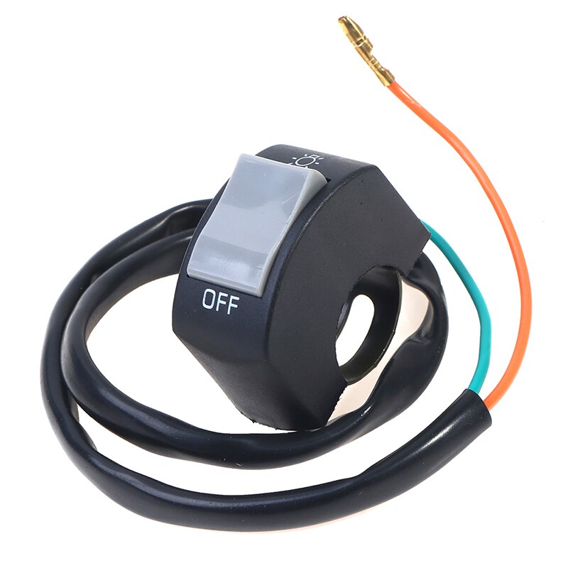 22mm ON/OFF Motorcycle Switch Push Button 12V Button Connector Handlebar Switch for ATV Electronic Bike Scooter Motorbike: Gray