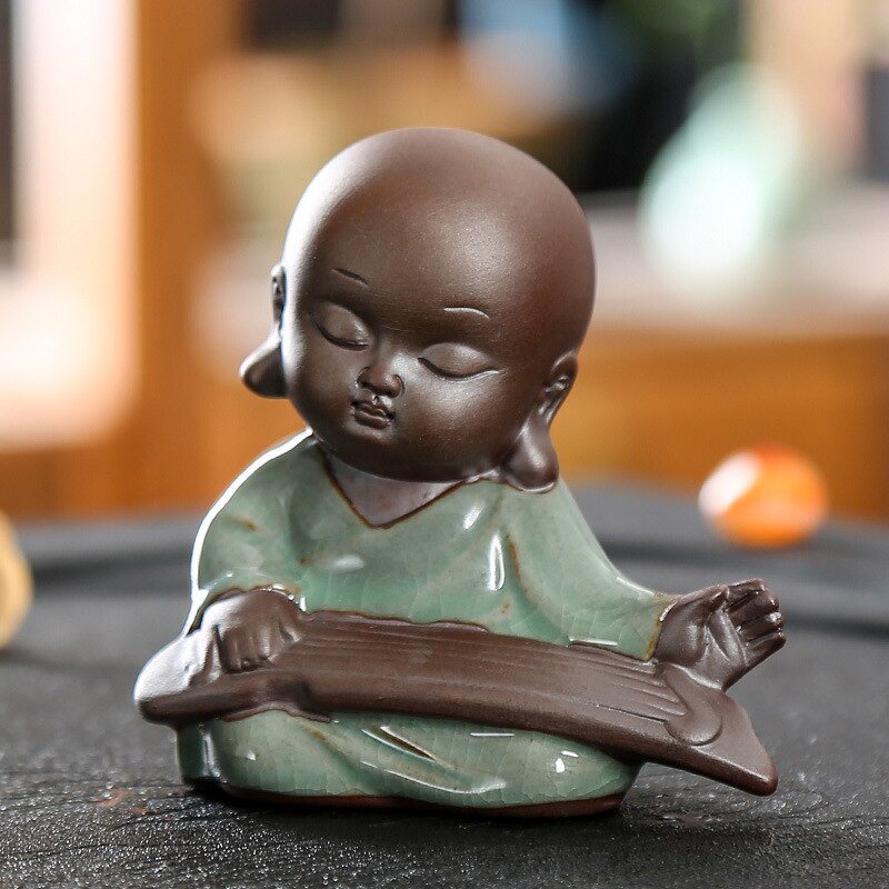Handgjorda hantverk heminredning kina tur feng shui små ornament skrivbordsdekorationer buddha statyer te husdjur: T1111