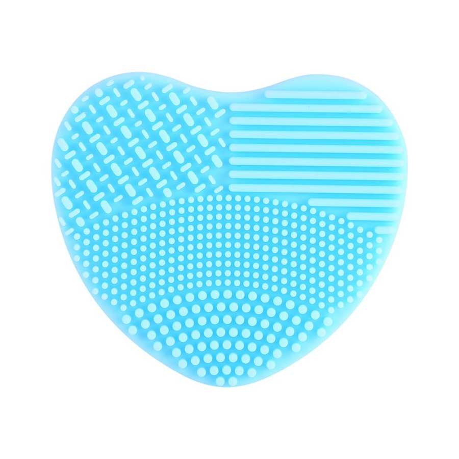 1pc siliconen make-up kwasten reinigingspads make-up waskwast gel reinigingsmat foundation make-up kwasten scrubber board tool: Hemelsblauw