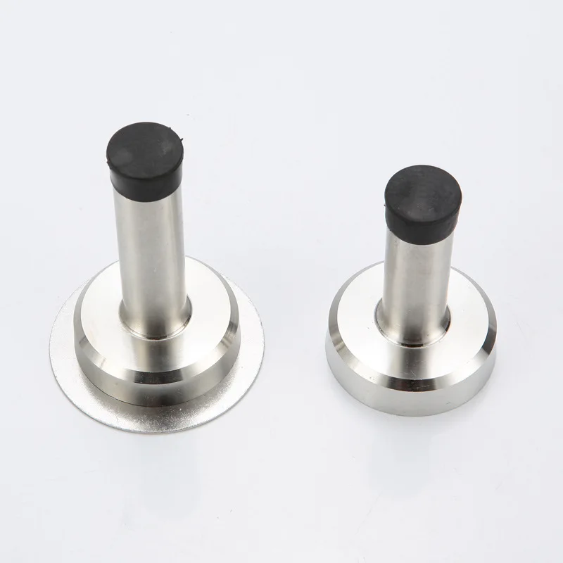 Rubber Wall Mounted Door Stopper Stainless Steel Door Stops Holder Catch Floor Fitting With Screws Bedroom Home Hardware