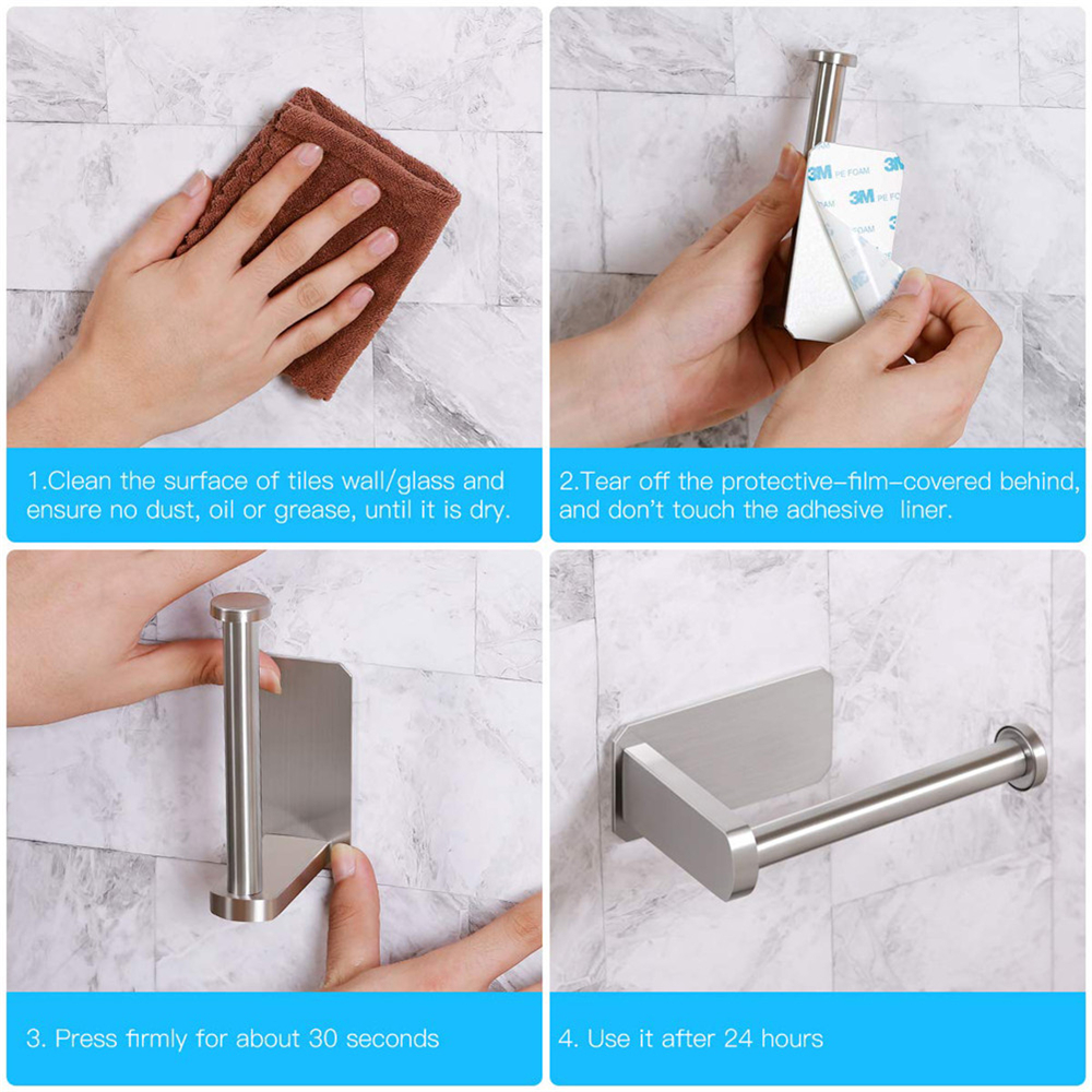 Rvs Geborsteld Toiletrolhouder 3M Zelfklevende Papieren Handdoek Houder Keuken/Badkamer Handdoekenrek Badkamer producten