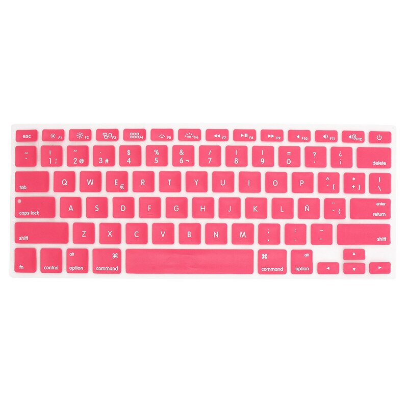 Osłona klawiatury naklejka silikonowa wersja amerykańska język hiszpański list Protector dla Macbook Air 13 Pro 13 15 17 Retina Film: Pink