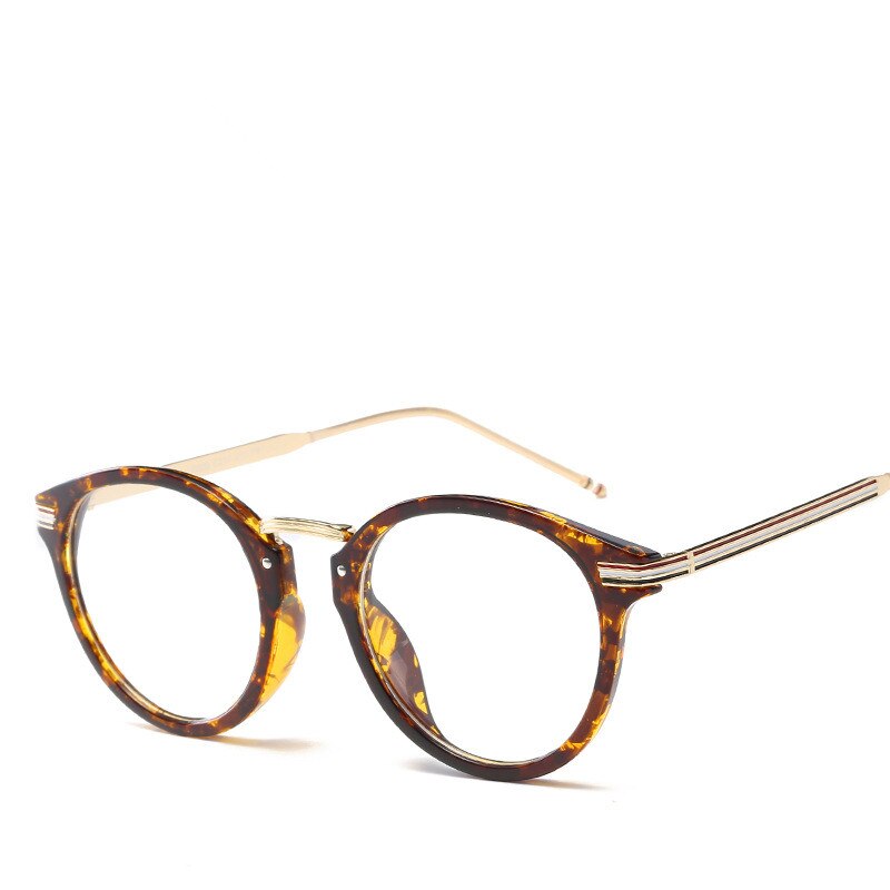 LONSY Round Myopia Optical Glasses Frame Women Brand Plain Clear Eyeglasses frame oculos De Grau LS-CJG008: NO6