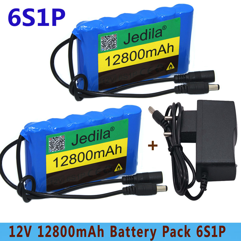 6S1P 12 volt. 12800 mah. Rechargeable Lithium-Ion Battery Pack. Applied To CCTV Cameras.