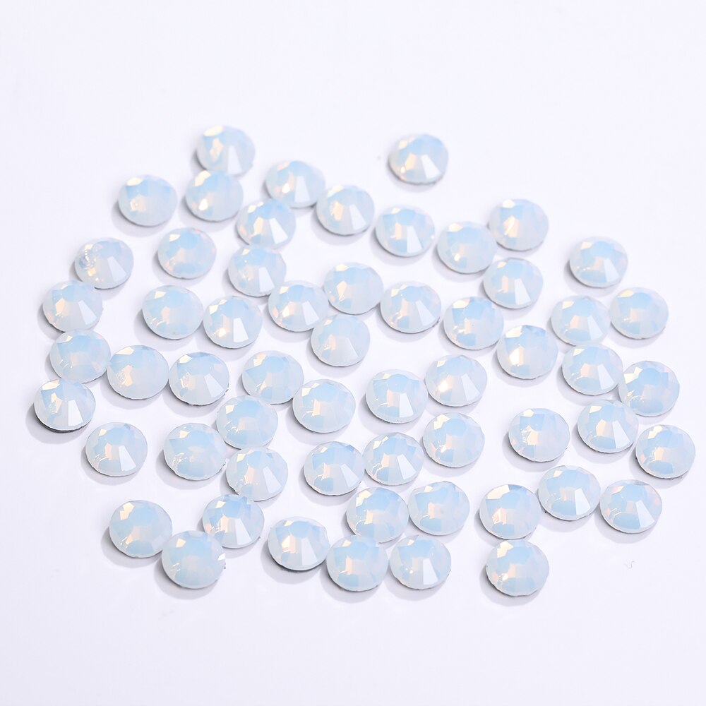 White Opal Steentjes Embellishments Glas Kristallen Voor Ambachten Losse Edelstenen Strass Hotfix Kralen Voor Sieraden Maken