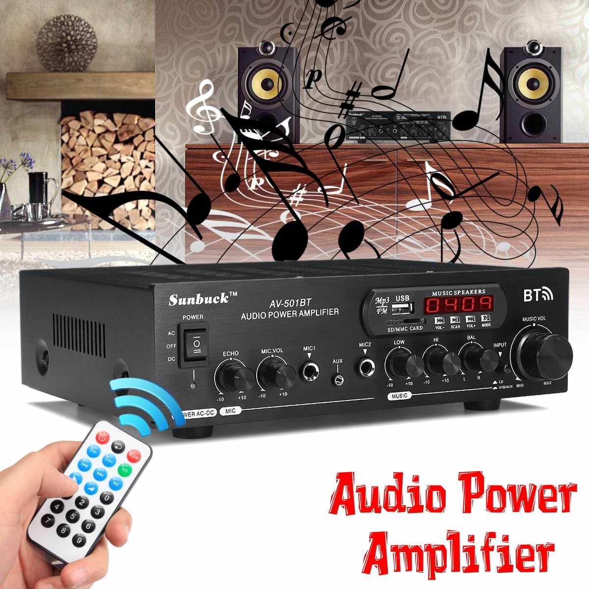 1200W 220V 110V Audio Power Verstärker Heimkino Verstärker Audio mit Fernbedienung Unterstützung FM USB SD karte bluetooth