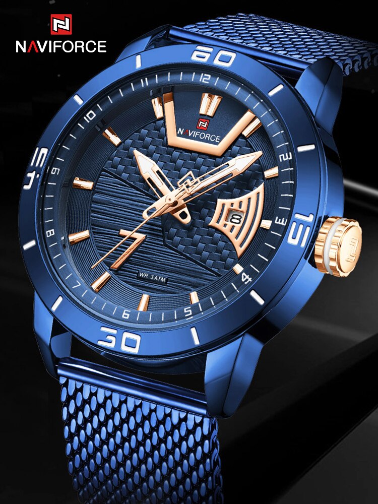 Top Brand Naviforce Business Heren Horloges Roestvrij Stalen Band Horloges Waterdicht Mannen Klok Relogio Masculino