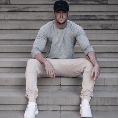 2020Autumn and Winter Muscle Fitness Brother Sports Running Training Long-sleeved T-shirt Men's Slim Long-sleeved T-shirt