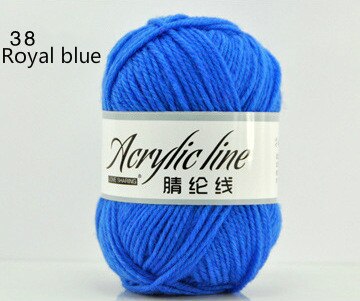 1pc = 50g bløde, miljøvenlige fiberkashmir kamgarn uld til børn farvet dukke akryl sweater smuk babygarn til strik: 38 kongeblå