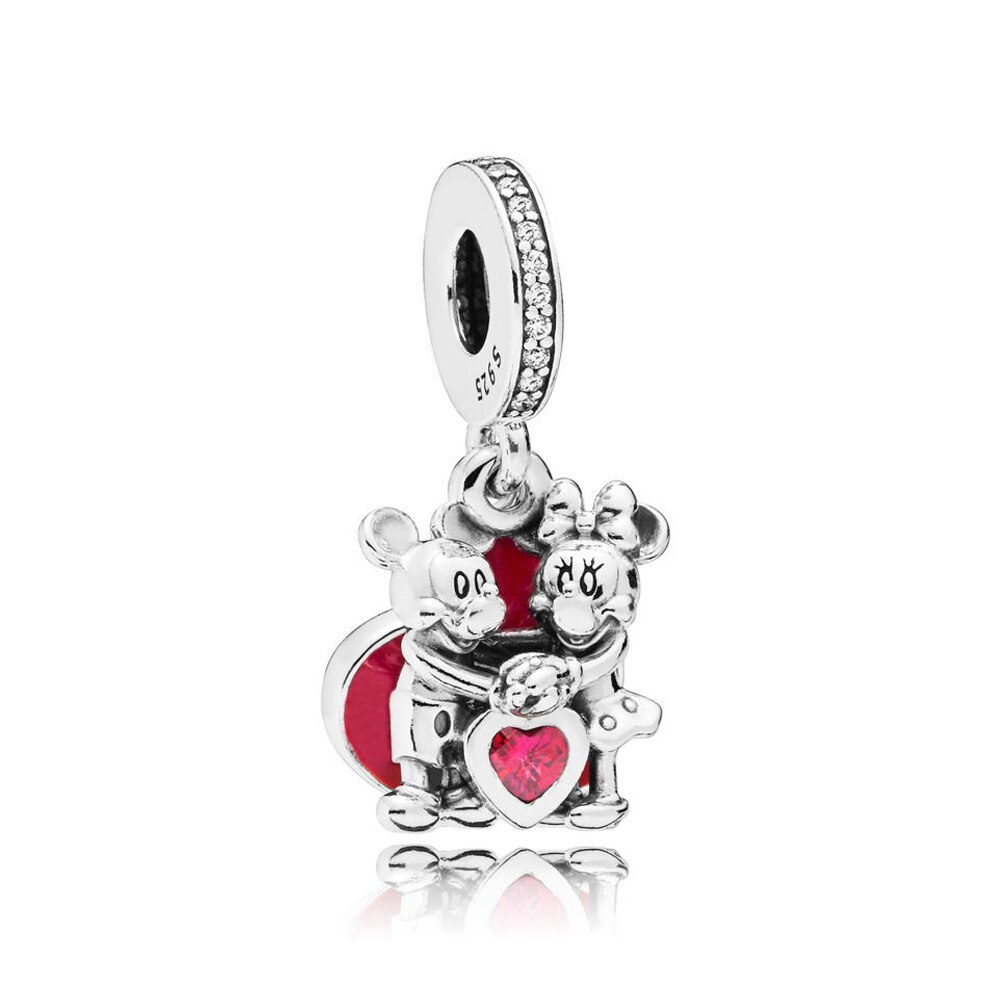 100% 925 Sterling Silver 797769CZR Charm With Love Hanging Charm Pendant DIY All Bracelets Jewelry