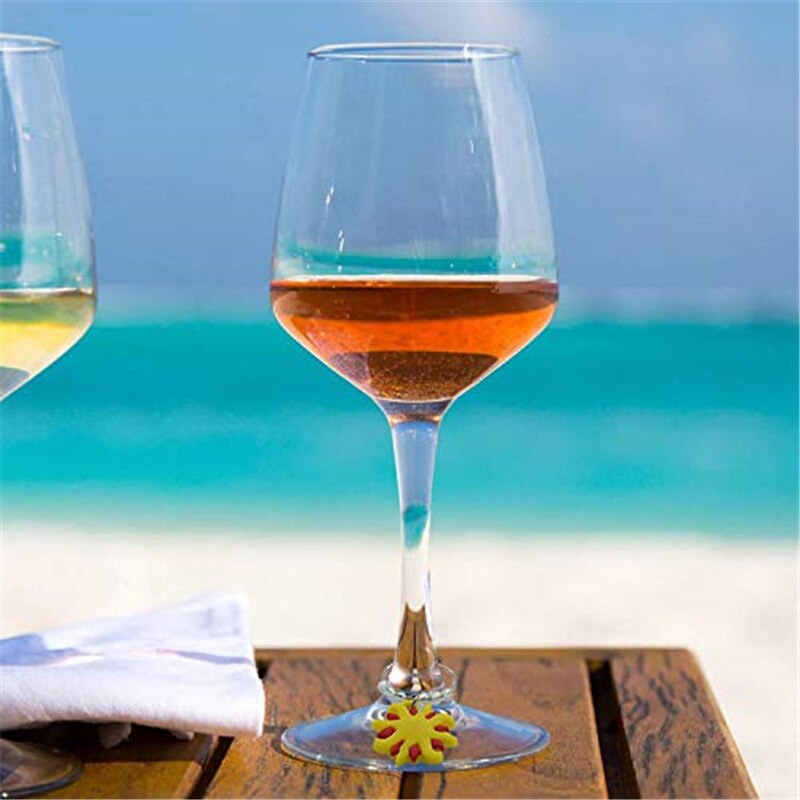 Tropisk tema søstjerne vin tilbehør fest drikke gør-det-selv vinmarkør dekoration vinglas strand hjemmefest tilbehør