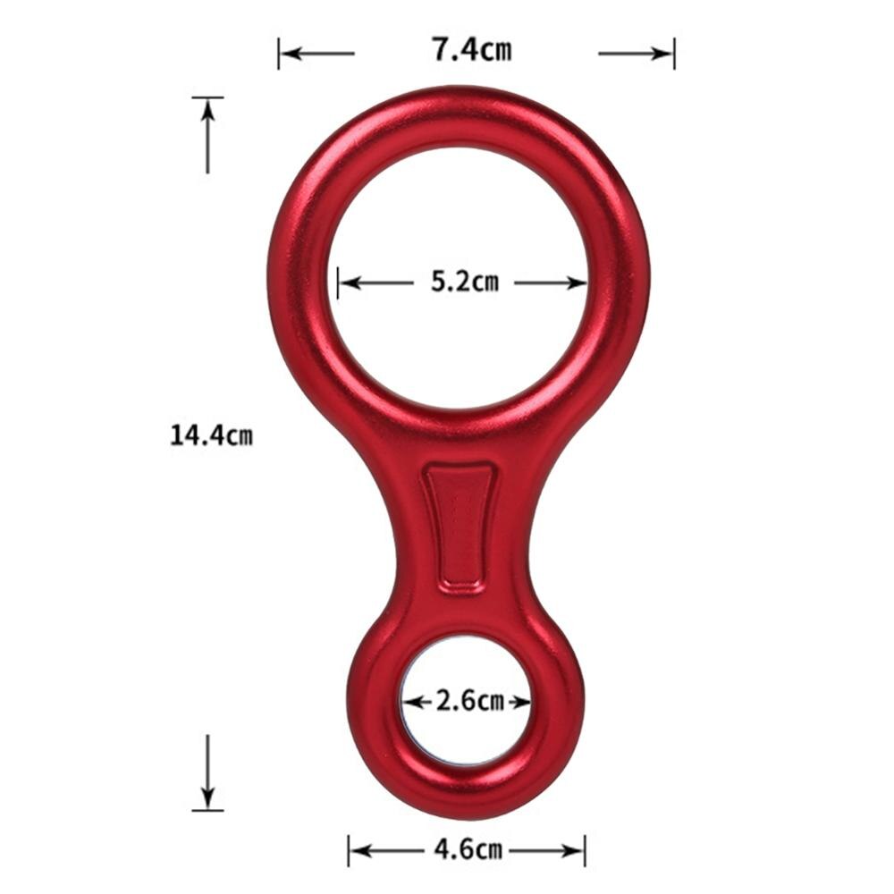 Udendørs aluminiumslegering klatring 8 ord løkke 30kn løfte ring nedstigning reb ring udstyr rigging rappelling udstyr: Rød
