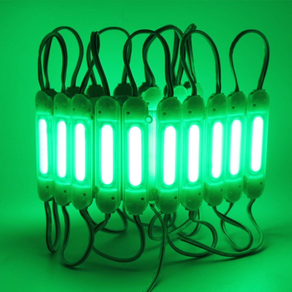 Led Module 12V COB Light Advertisement Sign Backlight Shop Banner Waterproof IP65 White Red Green Blue Yellow Pink 20pcs: green