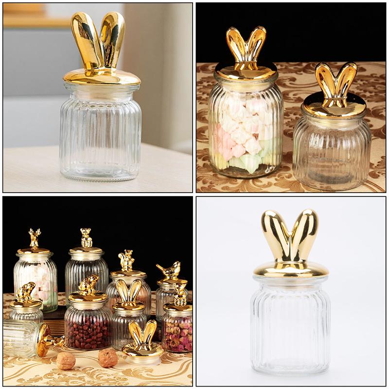 1pc Easter Day Candy Jar Household Kitchen Storage Jar Multipurpose Food Storage Jar Snack Container