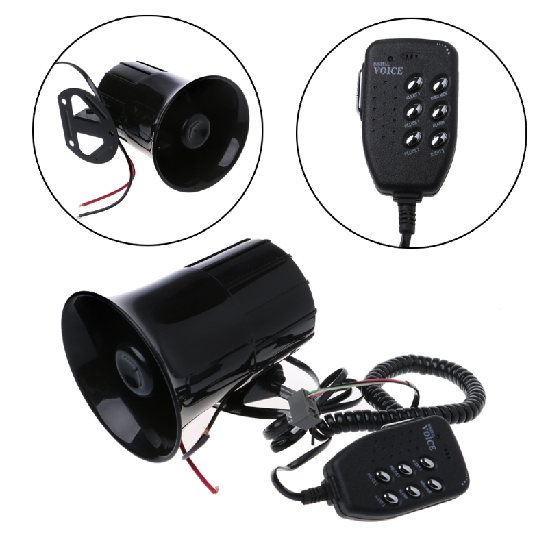 Dc 12v 6 sonidos 150db bocina de aire sirena altavoz para auto coche barco megáfono con micrófono