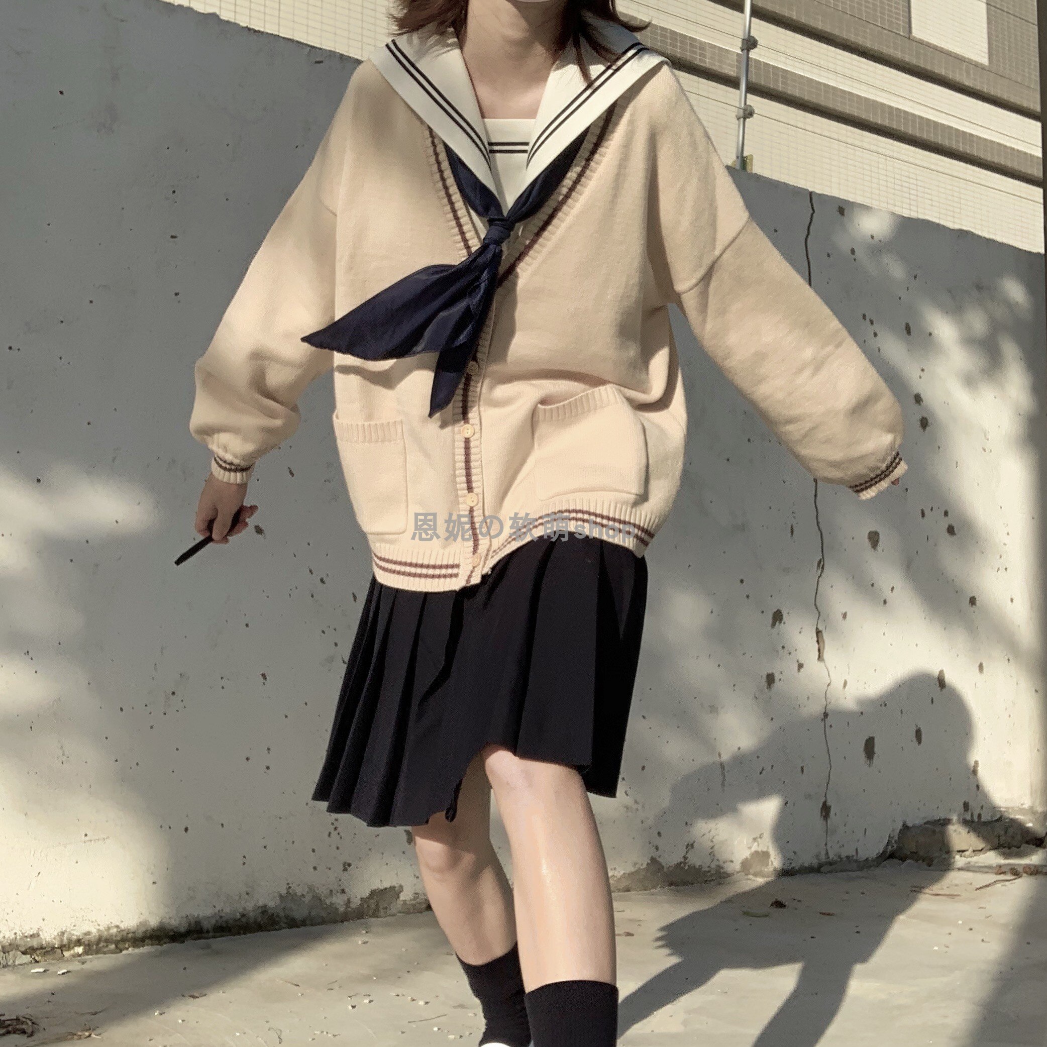 Daily Collocation Single Product Triangle Scarf Japanese Cute Preppy Uniform JK Sailor Suit Neckerchief Girl Big Bow Tie Student