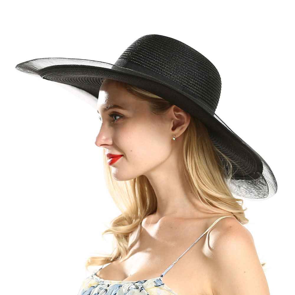 Mode Dame Strooien Hoed Vrouwen Zomer Zonneklep Zonnehoed Panama Schipper Floppy Emmer Cap Vrouwelijke Vrouw Zomer Hoed Stro Strand