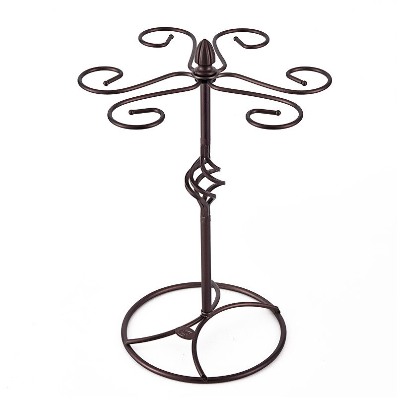 Tabletop Wine Rack Stand Hanging Drinking Glasses Stemware Storage Rack Shelf Wine Glass Cup Holder Display 6 Cups Rack: Dumb bronze