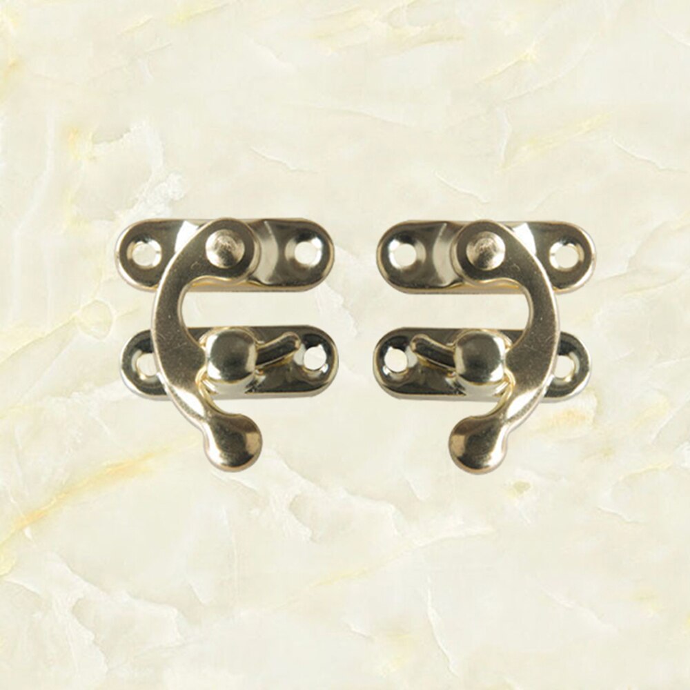 10PCS Small Antique Metal Lock Decorative Hasps Hook Wooden Jewelry Box Padlock With Screws For Furniture Hardware