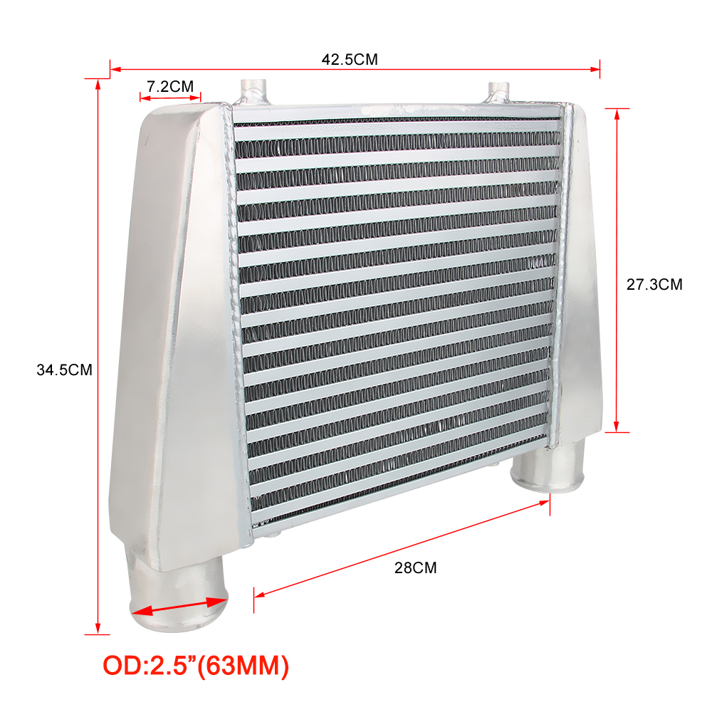 Universal Intercooler 345x280x76mm, Intercooler Modified Turbo Radiator, Front Mount For Car Car Accessory