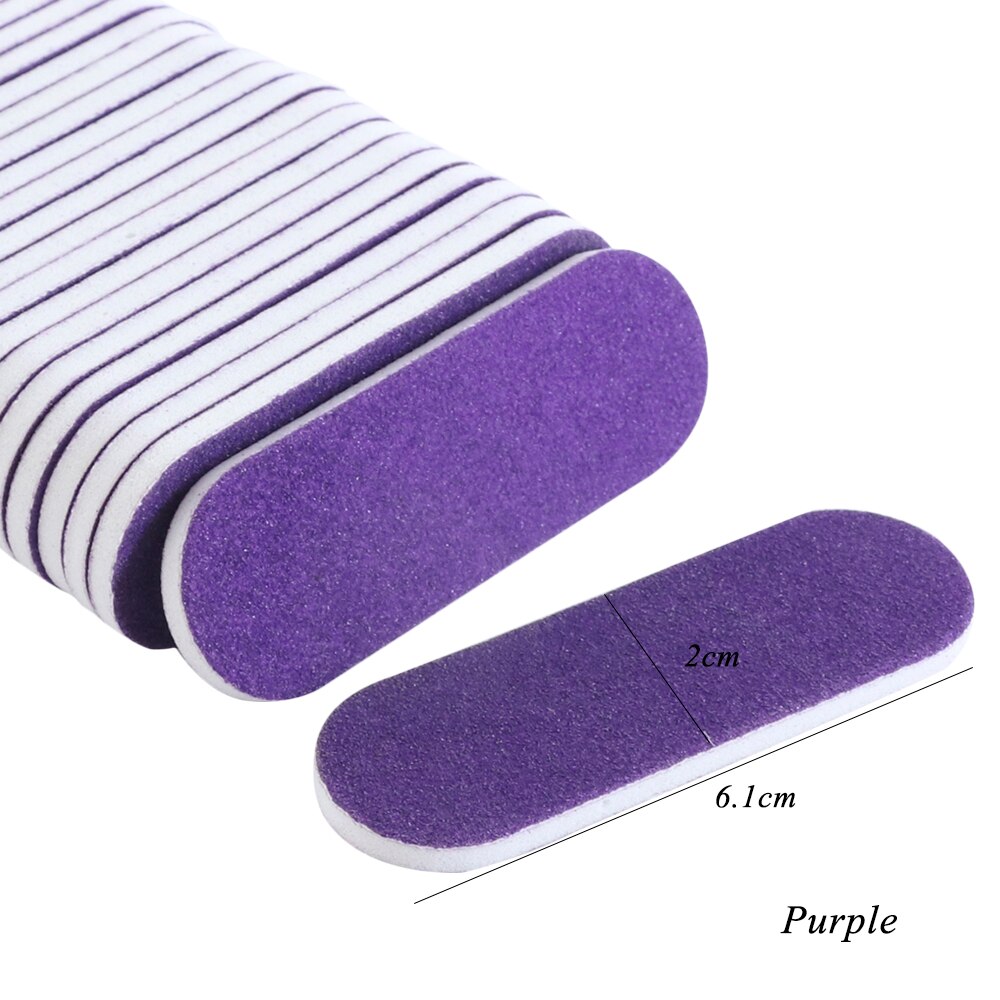 Mini lixa de unha para manicure, lima de beleza completa, pequena colorida, tampão rosa de flores finas, ferramentas de manicure e esponja para arte de unha, 20 peças cha22