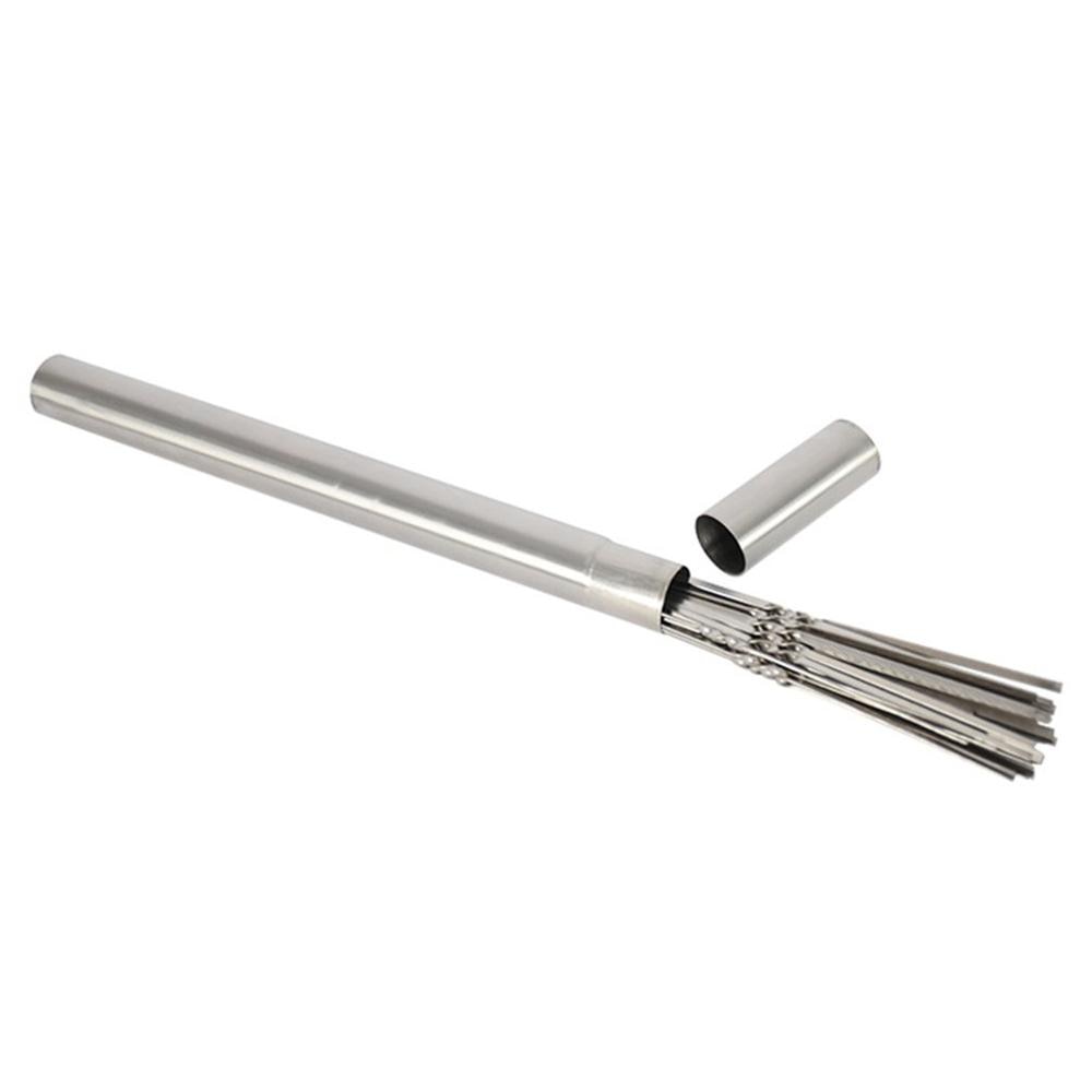 Reusable Round Stainless Steel Barbecue Skewer Storage Box Bbq Needle Stick For Outdoor Camping Picnic Tools Cooking Tools