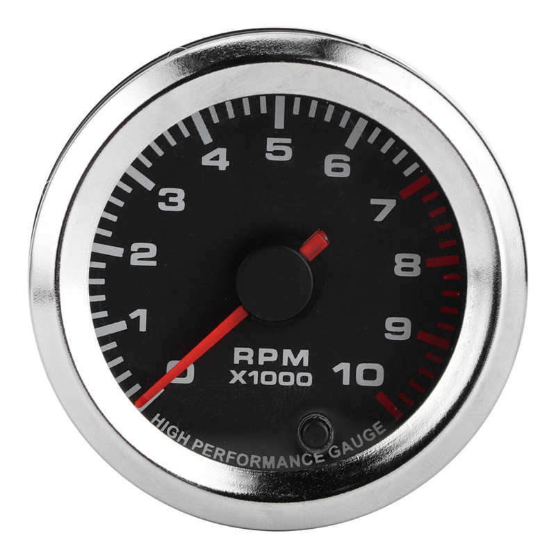 Tacho Gauge 52mm/2in Universal 7 Colors Tachometer Meter with Measuring Range 0-10000RPM