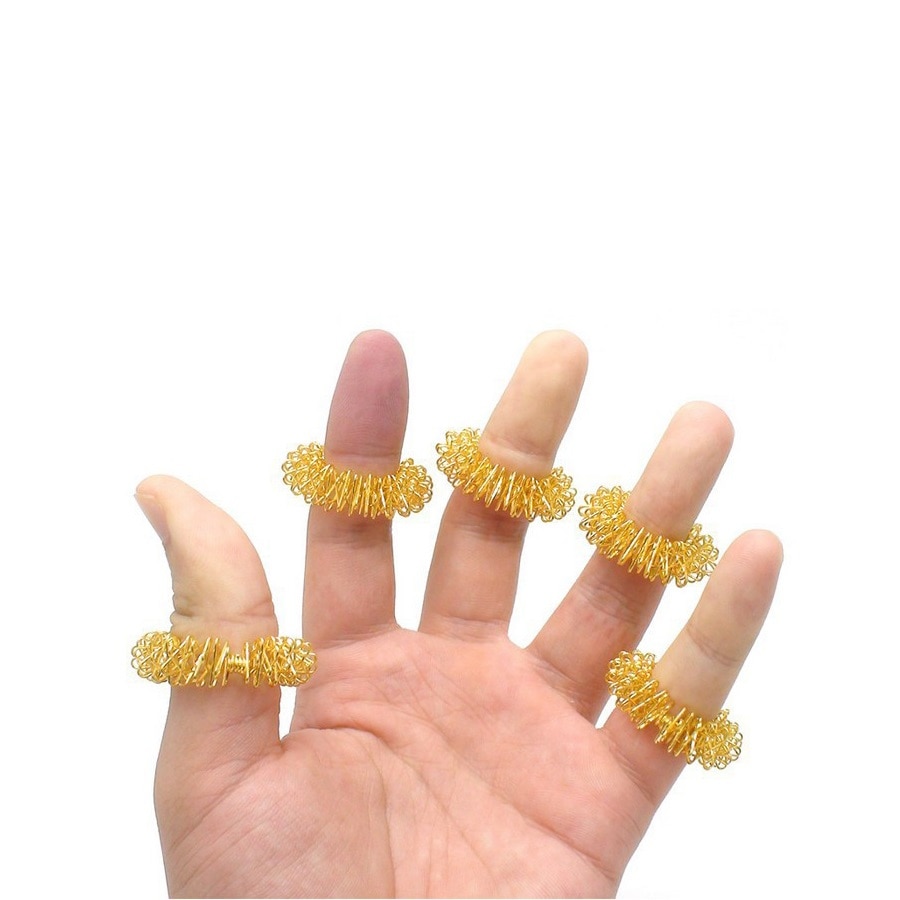 5 stk finger massagering akupunkturringe sundhedspleje kropsmassager håndgreb muskelkrafttræning gribering gymnastikudstyr