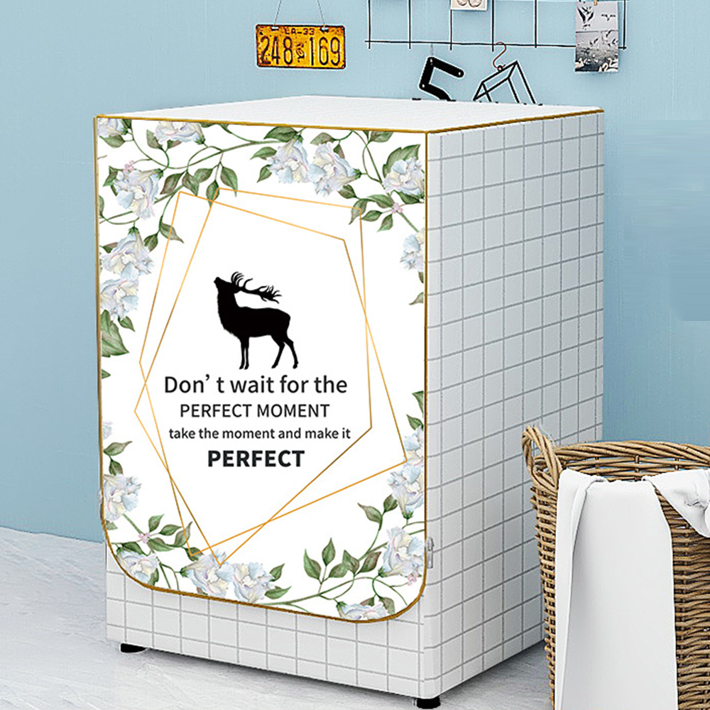 Geometric Printed Washing Machine Cover Top Dust Protection Waterproof Case Cover for Loading/Front Loading Washing Machine