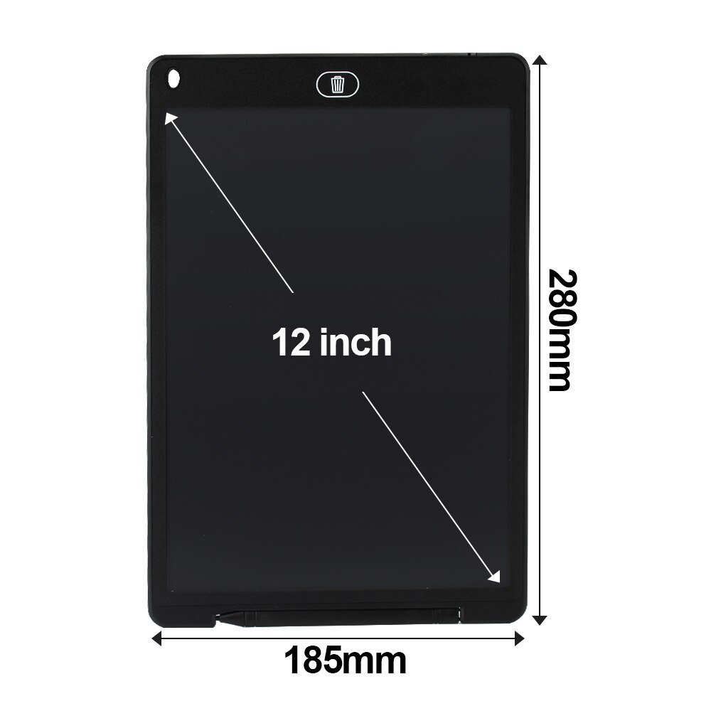 Graphic Tablet Drawing Tablet 8.5 12 Inch lcd Writing Tablet LED Light Drawing Pad Digital Board Electronic Smart Notebook: 12 inch Black