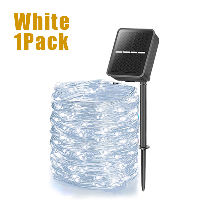 draussen LED Solar- Lichterkette Weihnachtsdekoration Wasserdichte Solar- Girlande 8 Modus Lichter Für Weihnachten Party Terrasse Balkon Hof: Grün / 8W