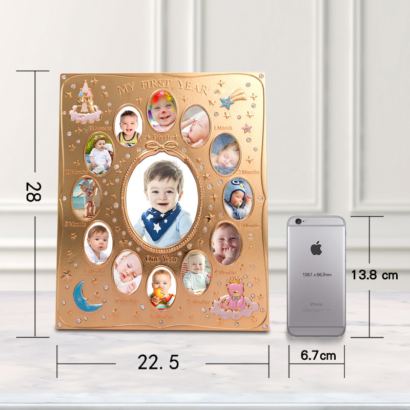 Tiny Ideas Baby's First Year Picture Frame First Year By Month Newborn Baby Registry DIY Birthday Anniversary Photo Frame
