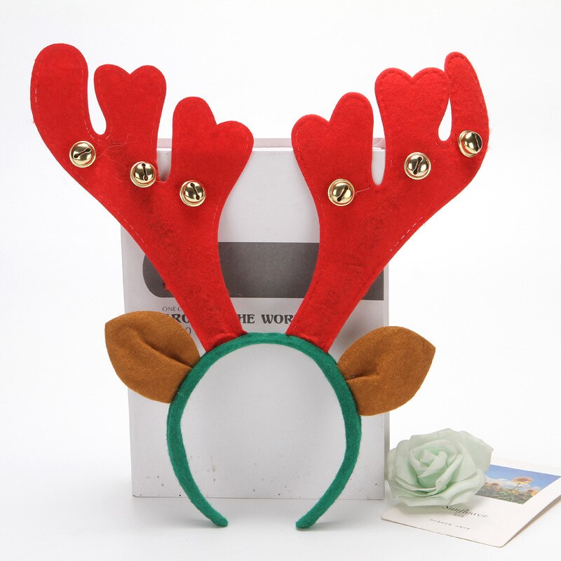 Goldener Geweih-Harreifen Mit Strass – Weihnachts-Stirnband Für Kinder (Mädchen & Jungen)