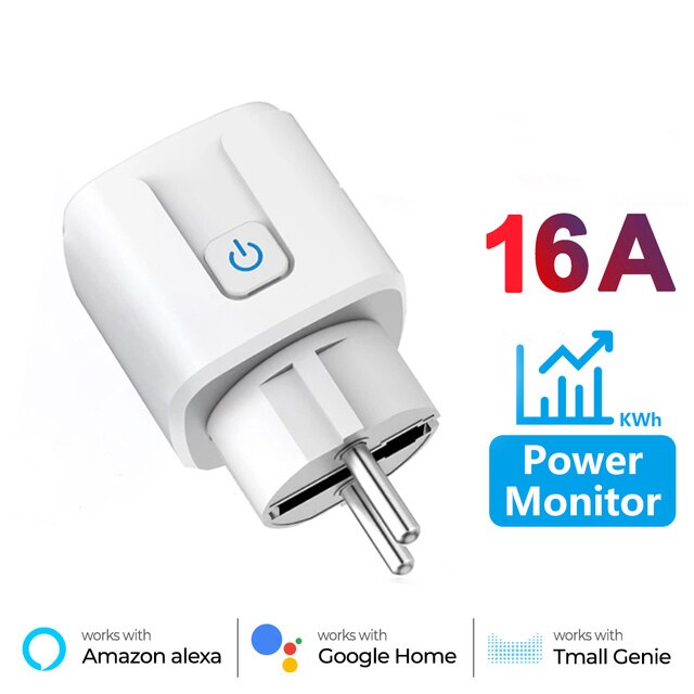 Tuya 16A 20A EU inteligentne gniazdo inteligentna wtyczka WiFi z monitorowaniem mocy funkcja odliczania czasu sterowanie głosem Alexa Google Assitant: Bundle2