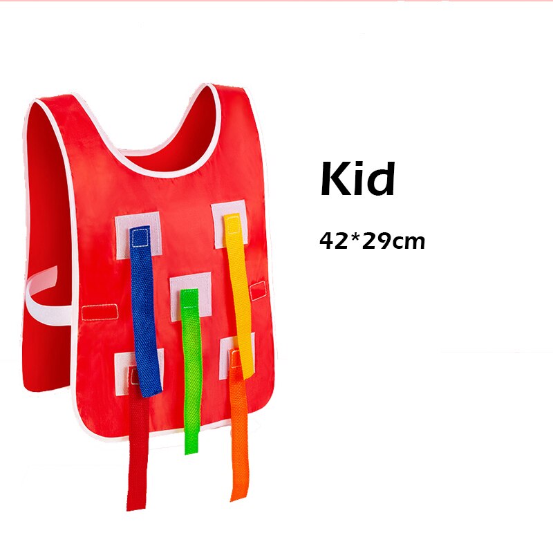 2Pcs Kids Outdoor Funny Game Vest Training Equipment Toys For Children Adult Boys Girls Teamwork Sport Game Toy: Kid Vest Red